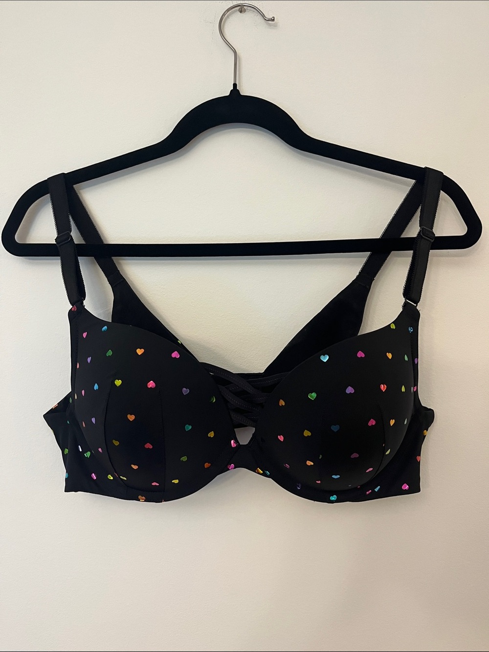 Torrid Black Heart-Print Push-Up Bra